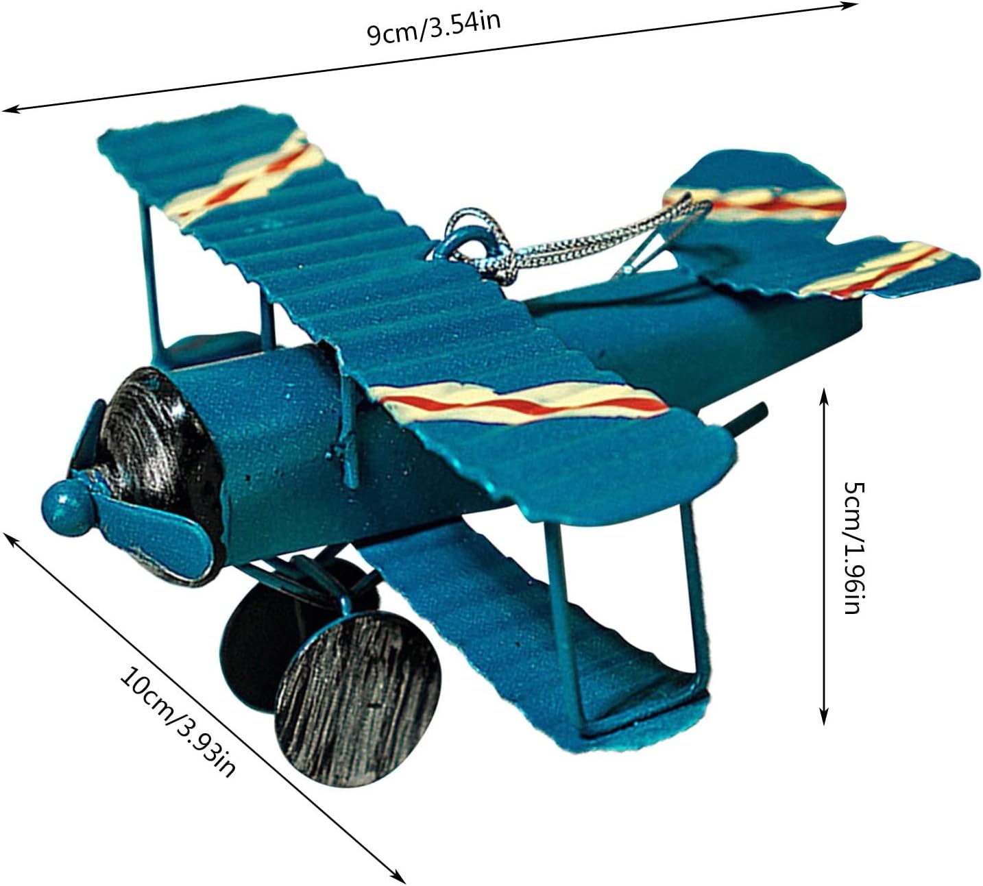 Nudsfuii Metal Mini Retro Biplane Statue