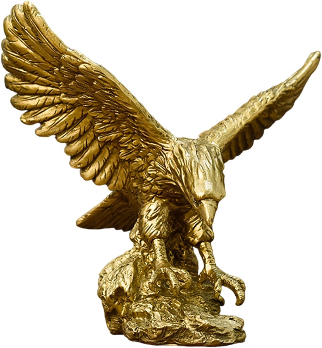 Golden Resin Flying Wild Eagle Statue - Perfect Home Office Decor