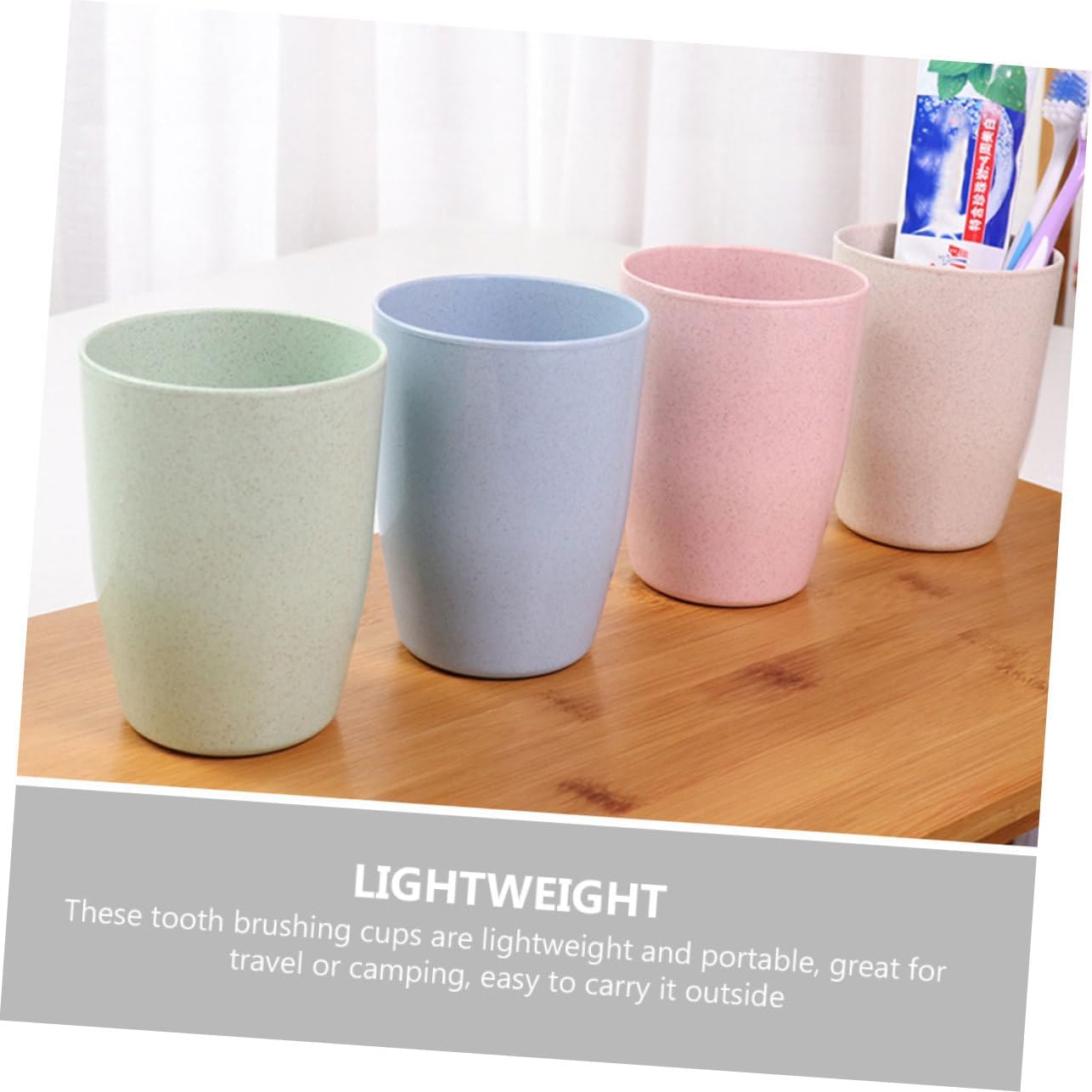 BRIGHTFUFU Wheat Straw Toothbrush Cup Holder for Bath