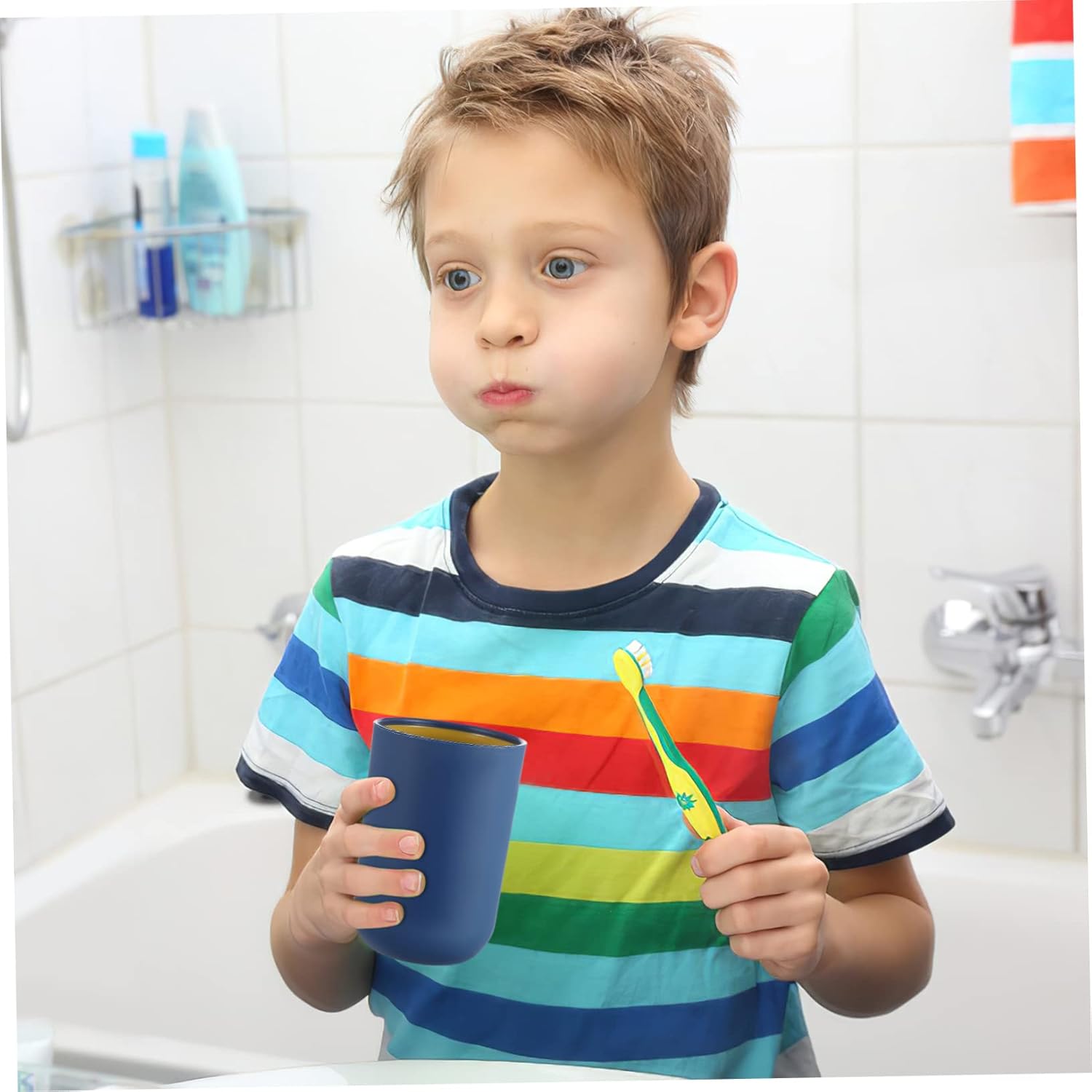 4pcs Simple Style Toothbrush Cups Tumblers for Mouthwash and Rinsing