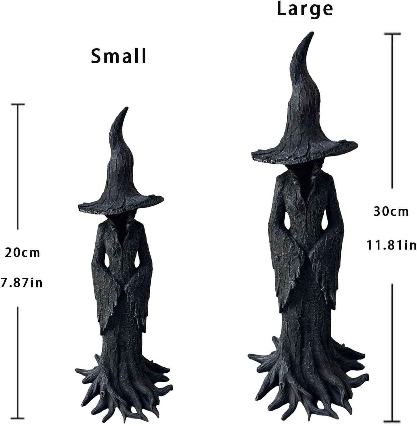 Gothic Halloween Witch Statue - 787in Black Resin Decor