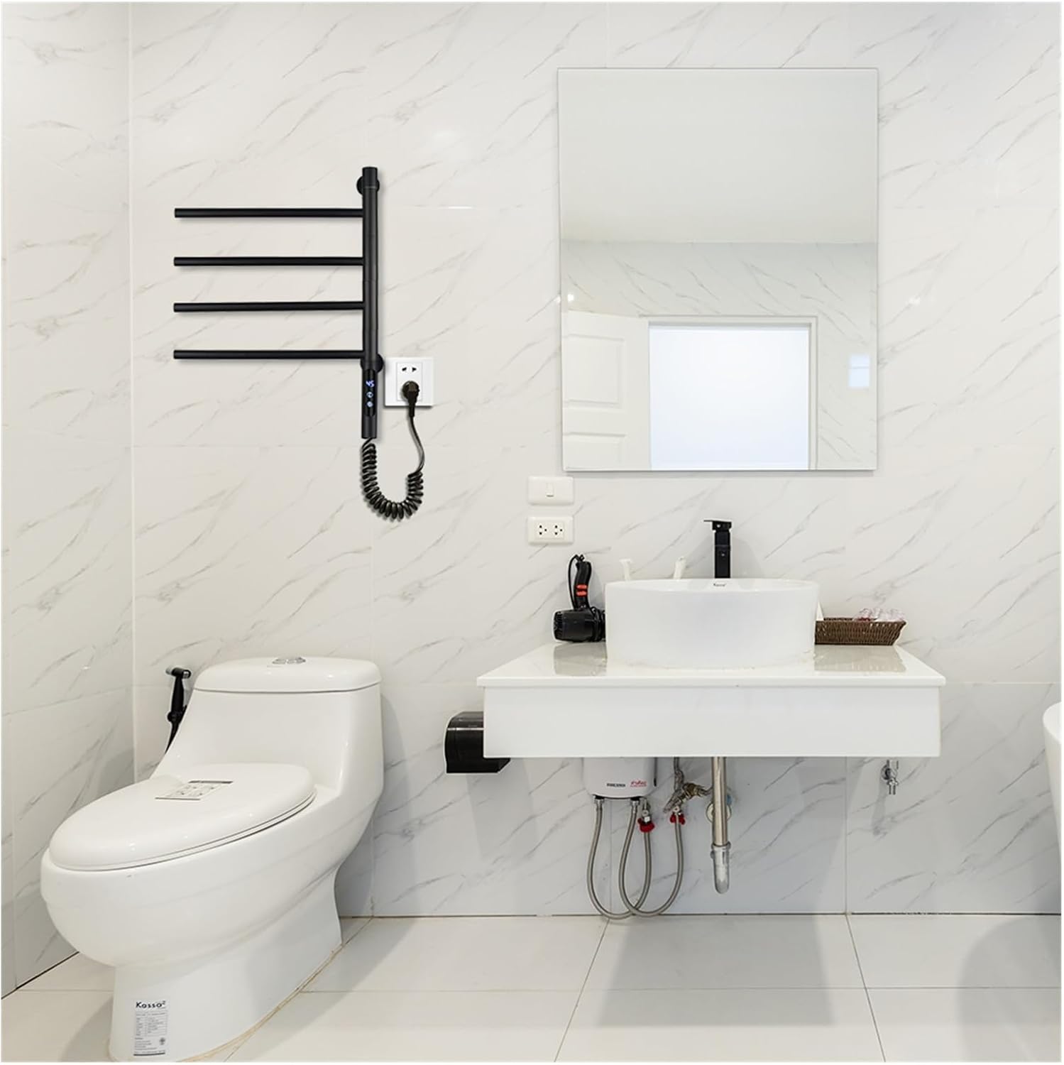 GLigeT 4-Bar Stainless Steel Electric Towel Holder