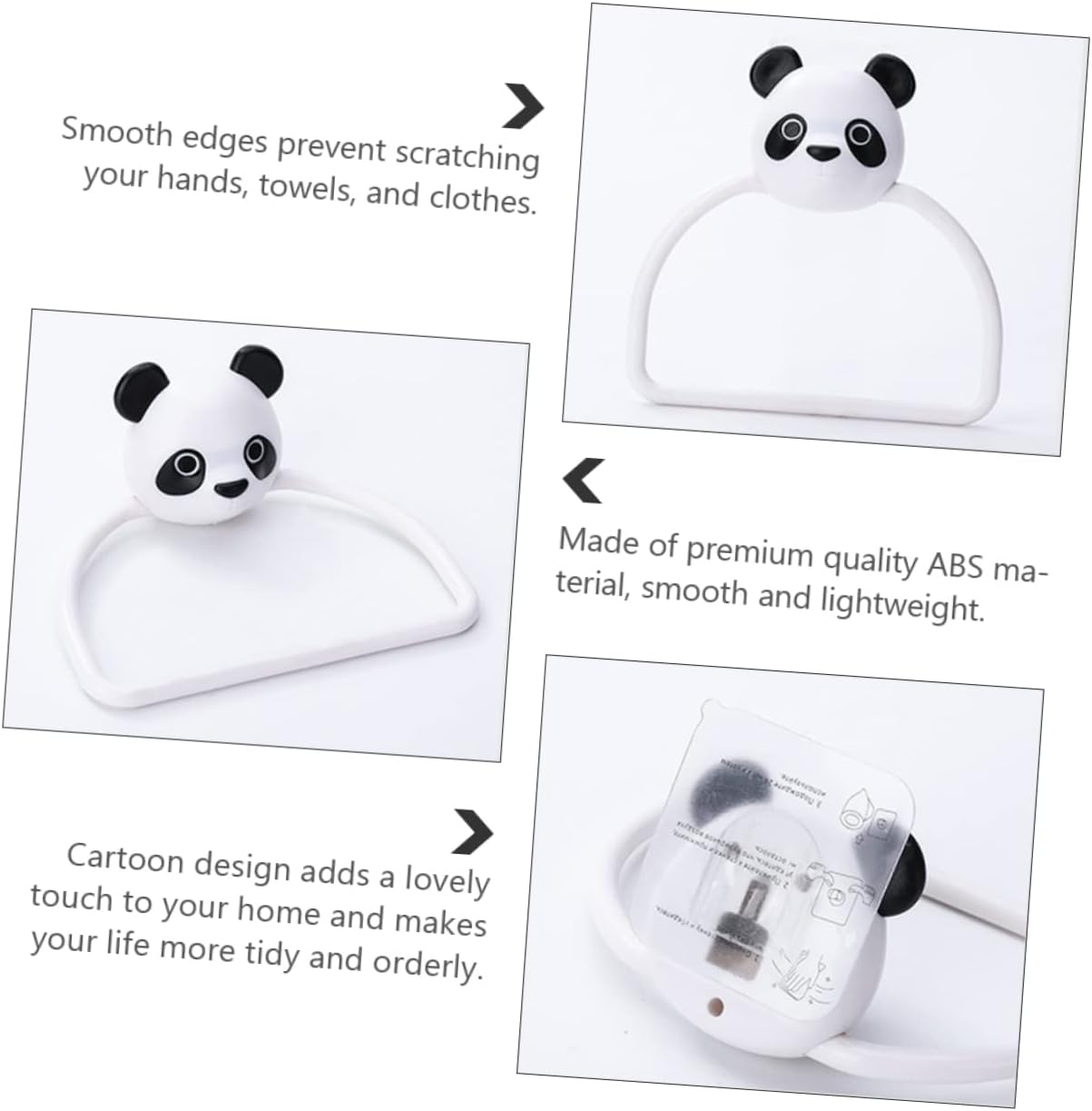 SWOOMEY 3PCS Cartoon Wall Mounted Towel Rack