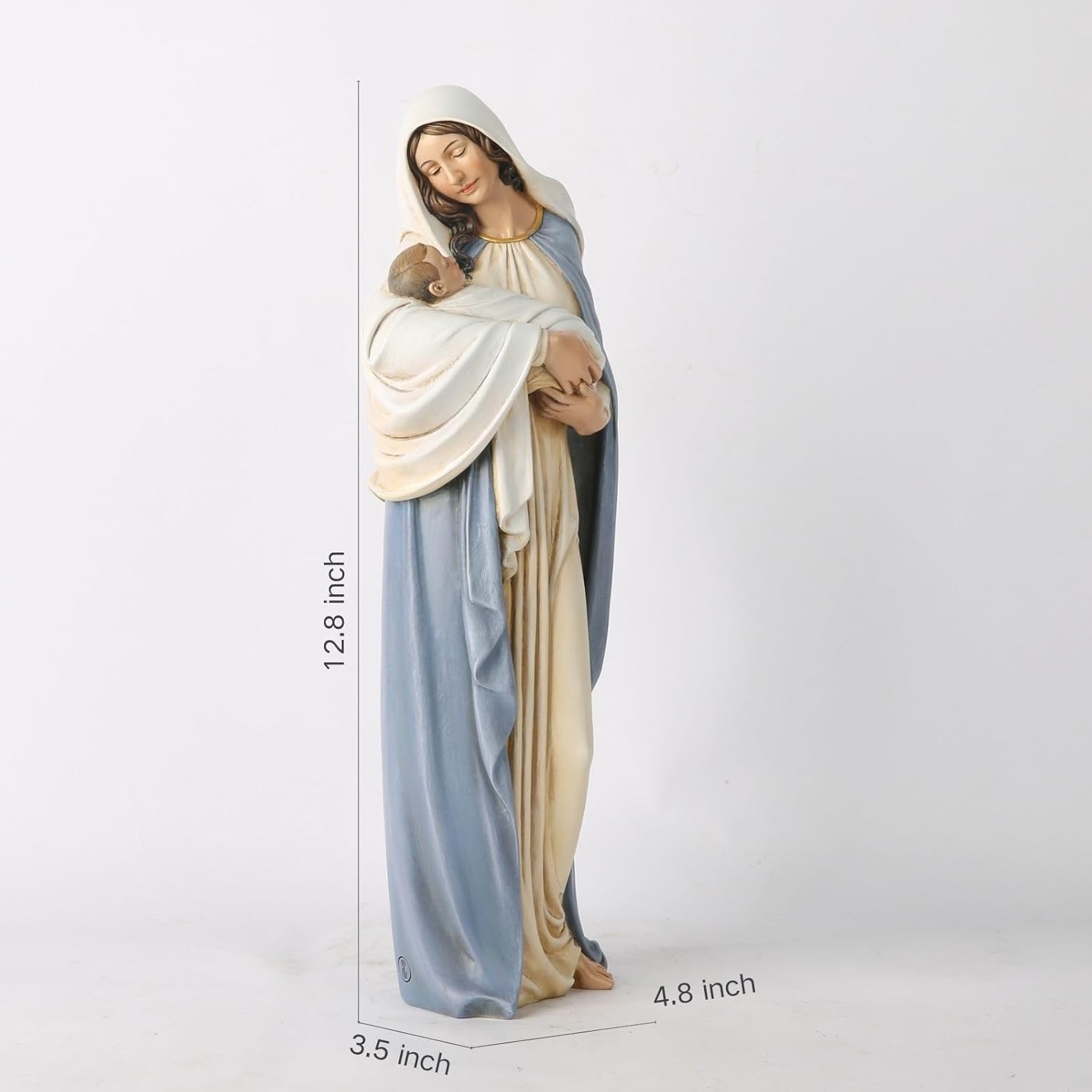 BC Catholic Madonna with Child Statue 1275 Inch Hand Painted Classical Renaissance Sculpture