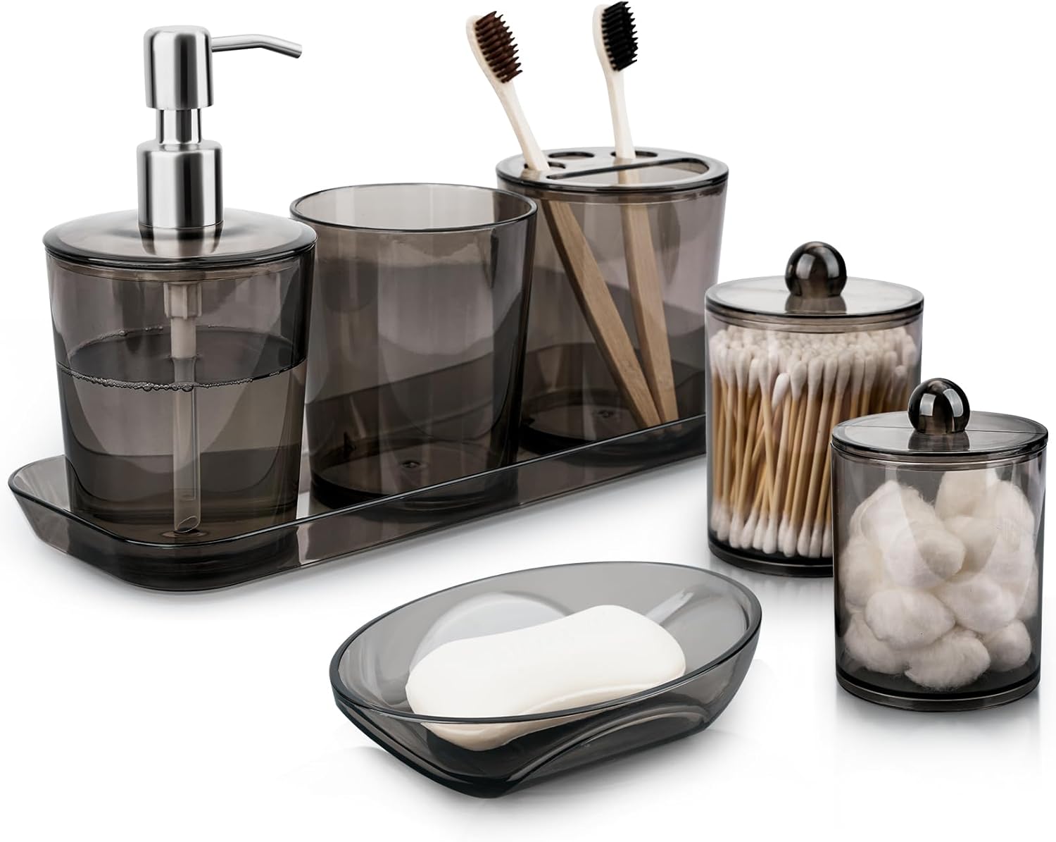 COAZEX 7-Piece Black Bathroom Accessories Set