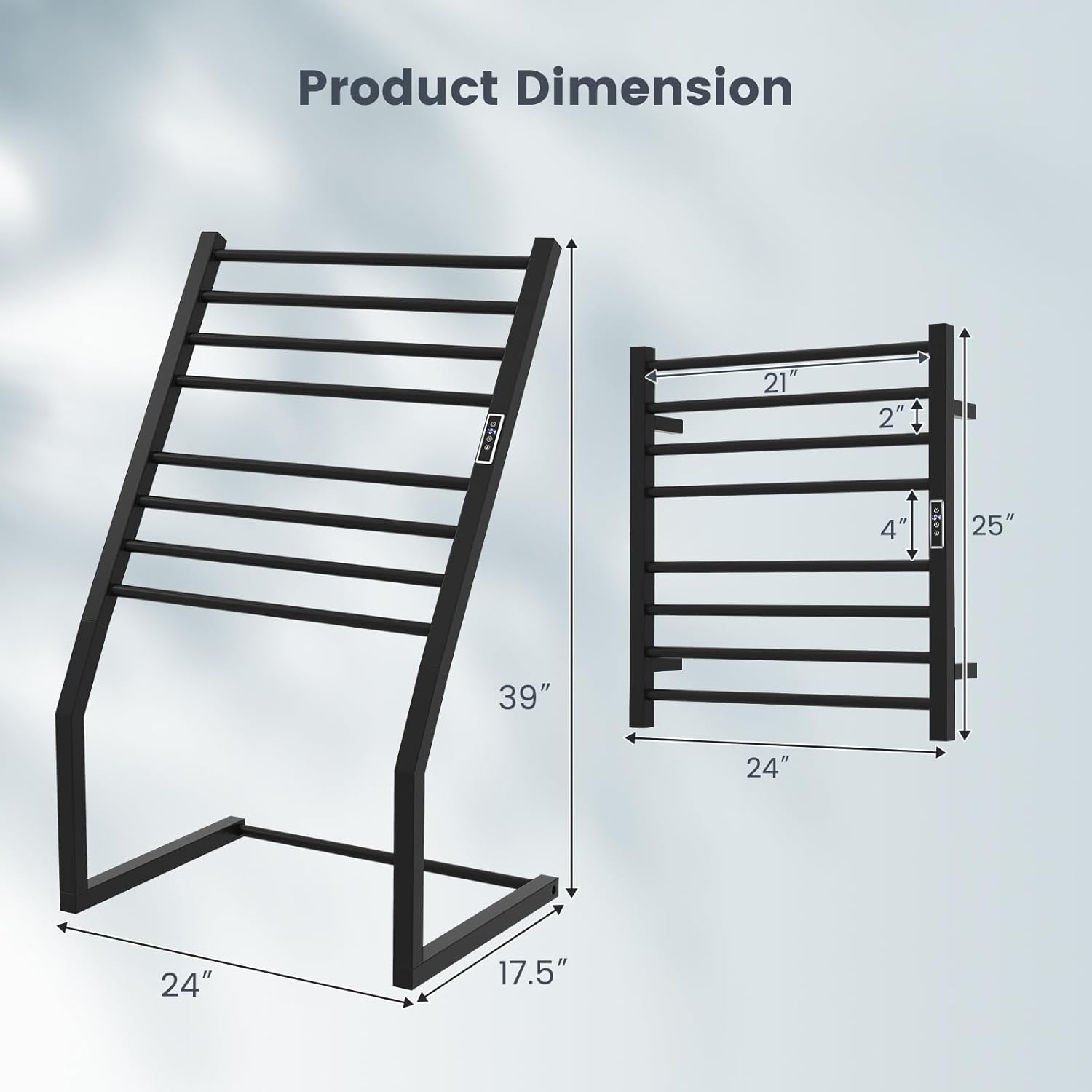 Tangkula 2-in-1 Towel Warmer Rack with LED Display