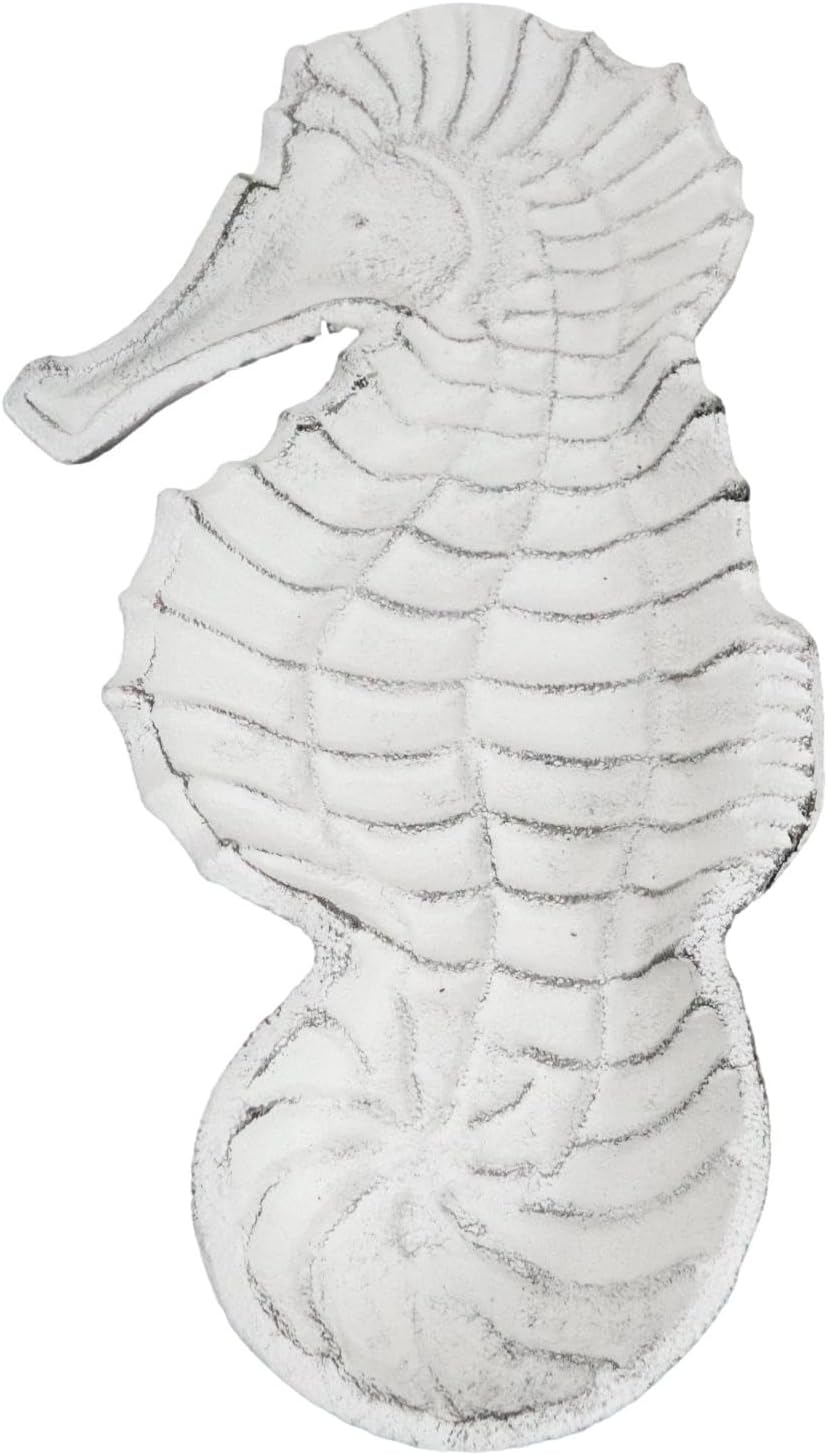 Ebros Gift Cast Iron Seahorse Soap Dish Tray 1