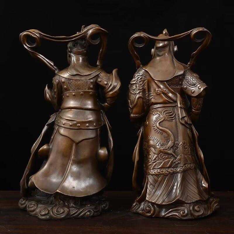 Guan Yu Brass Statue with Dragon Pattern 79 x 75 x 161 Inch