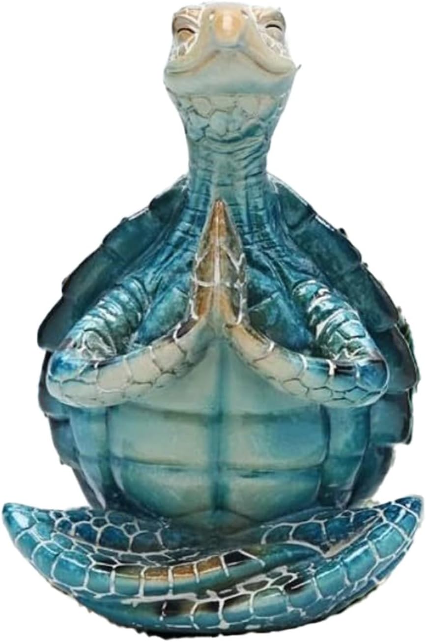 Nudsfuii Sea Turtle Yoga Statue Home Decor