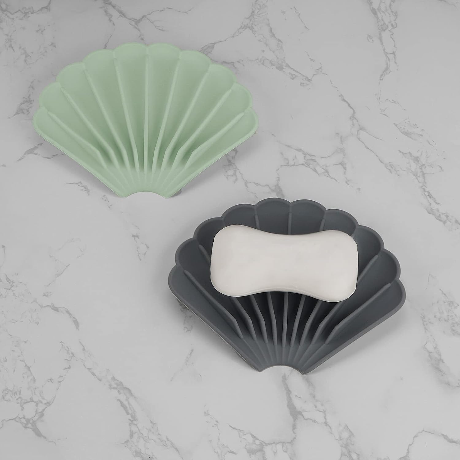 ReignSword 6 Pcs Silicone Soap Dishes with Drain