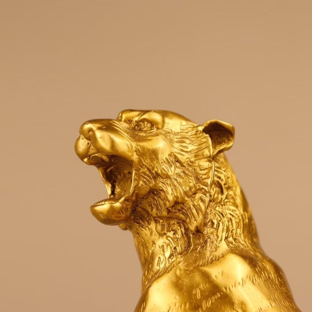 Chinese Brass Tiger Statue for Prosperity and Feng Shui
