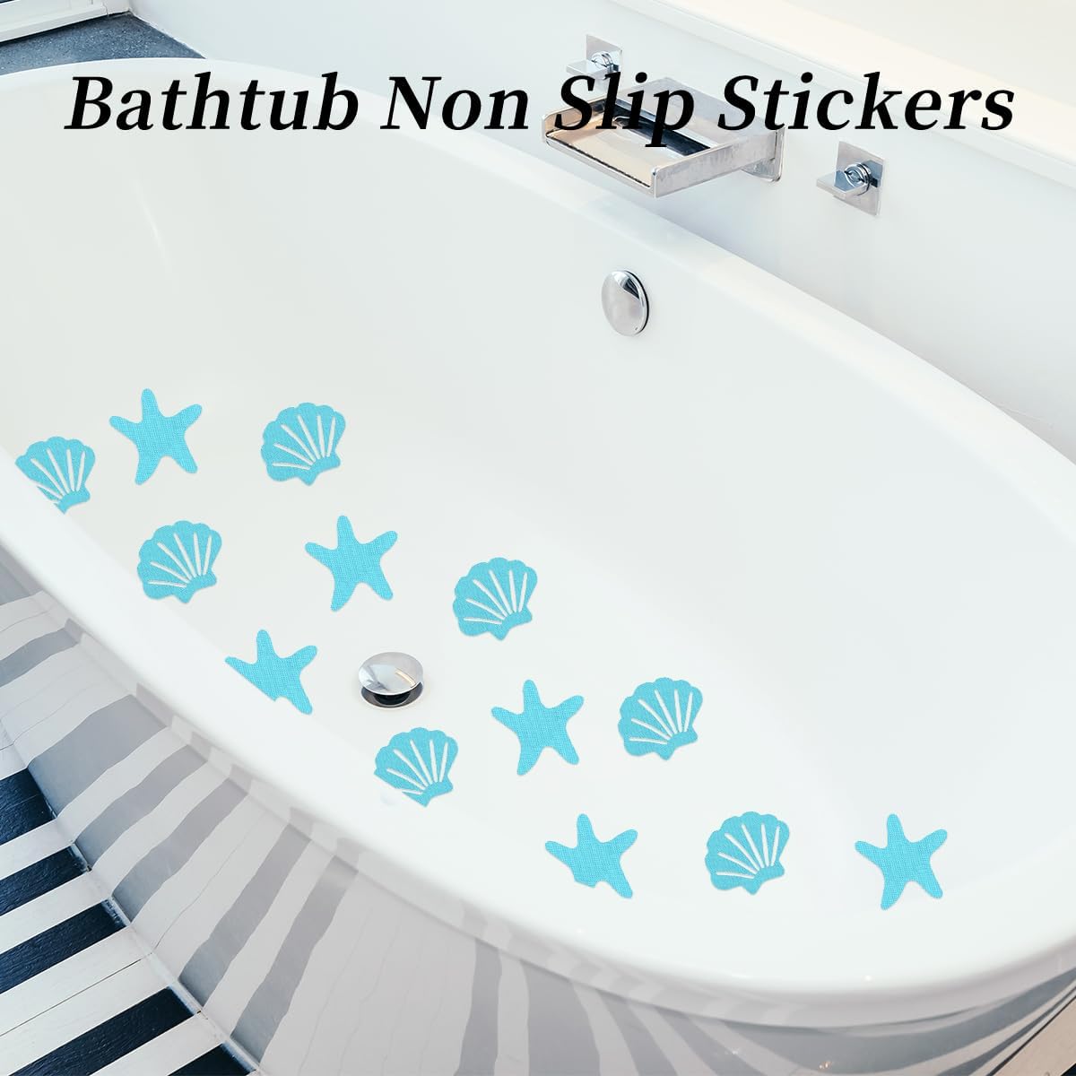 48PCS Bathtub Non-Slip Stickers Set with Scraper