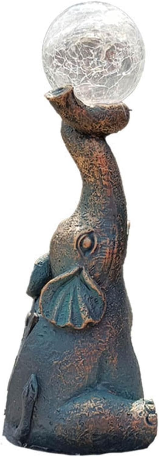 Solar Angel and Elephant Garden Statues - Outdoor Decor