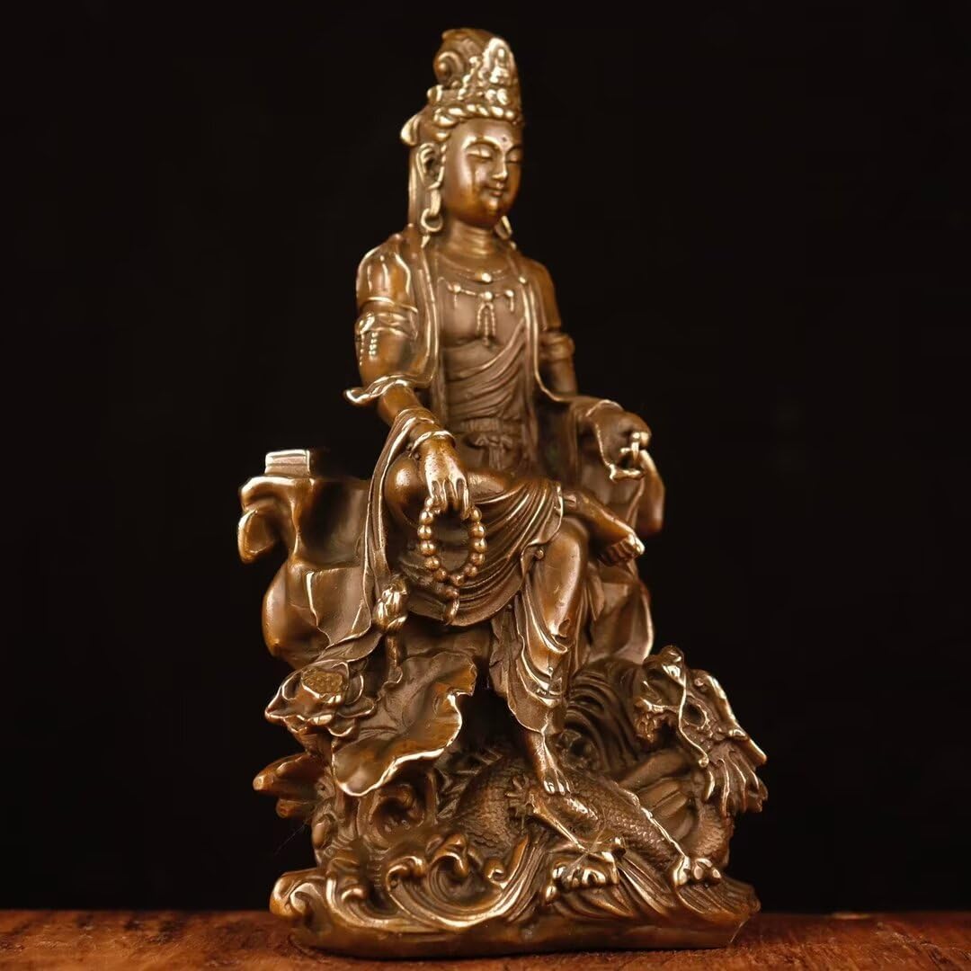 Chinese Brass Buddha Statue for Home Office Decor