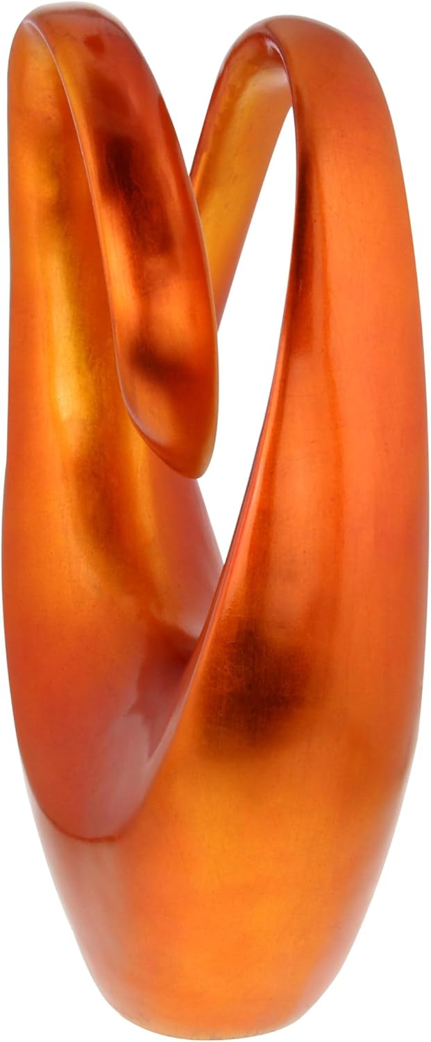 Deco 79 Polystone Swirl Decor Statue Orange