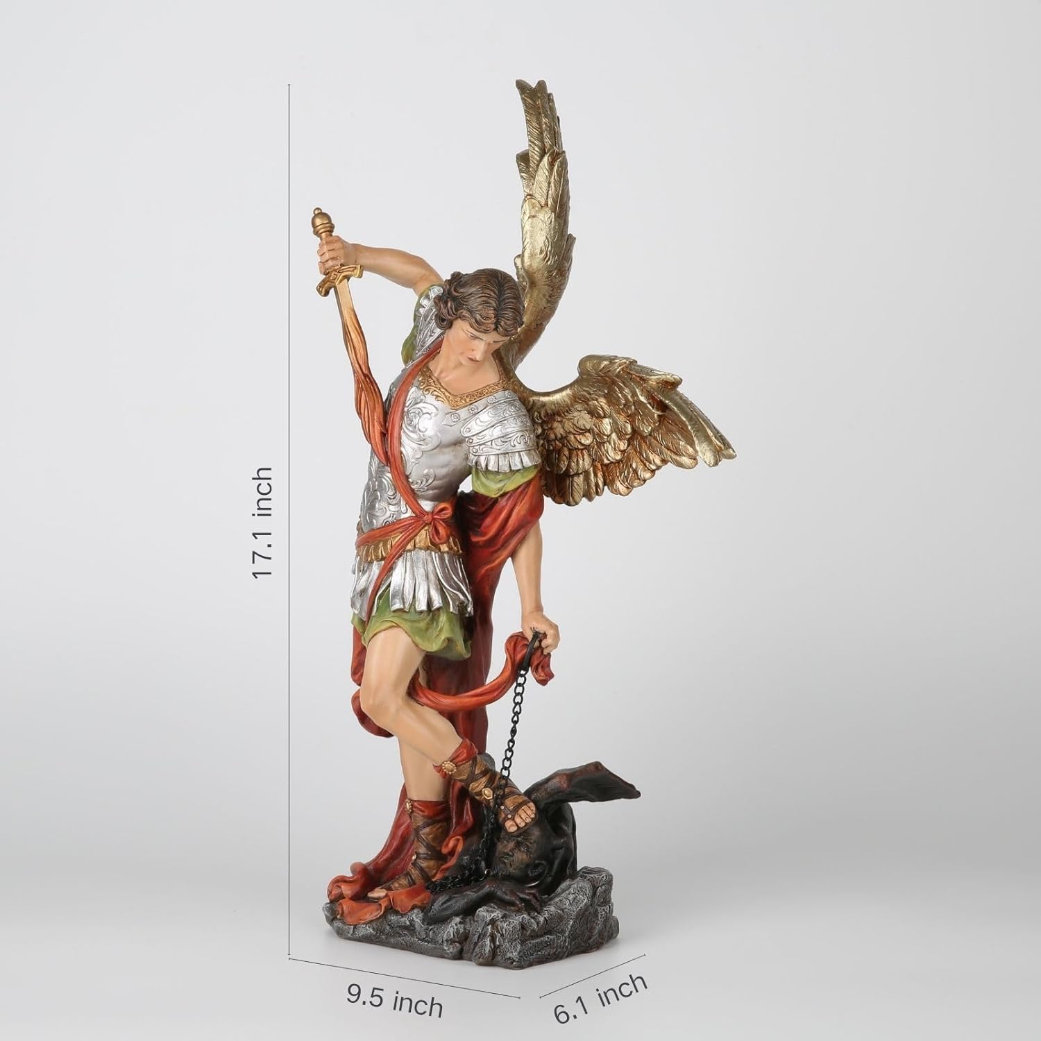 BC Catholic St Michael Statue 17 Inch Religious Decor
