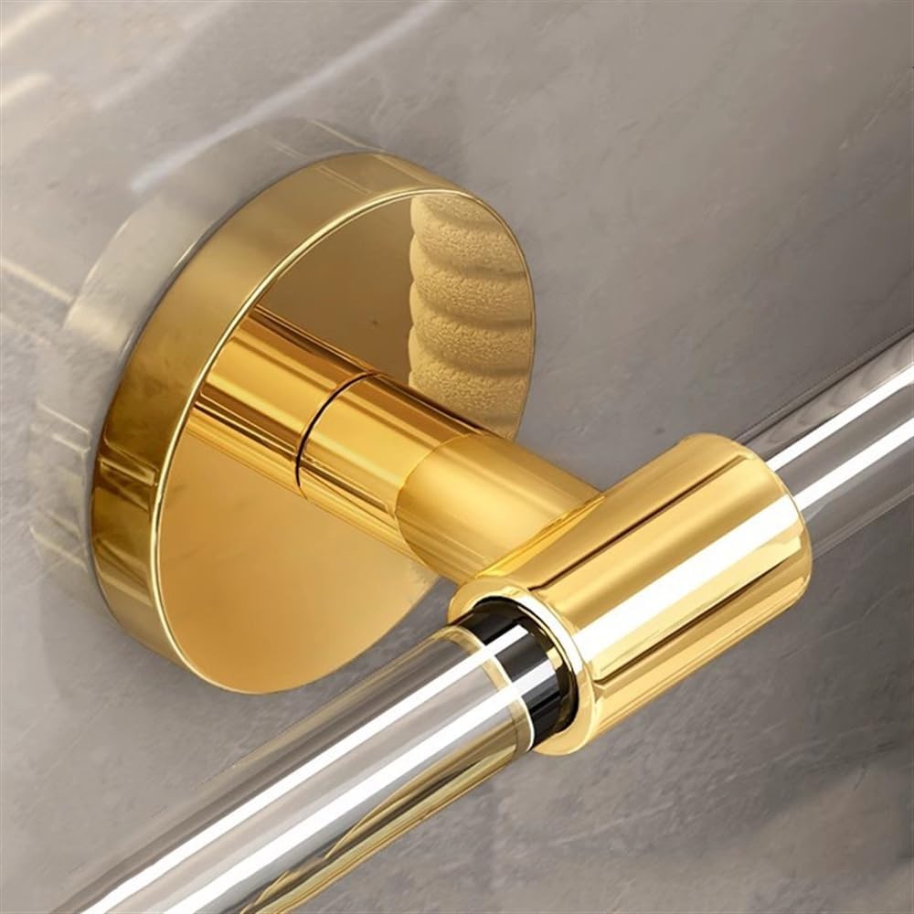 Modern Luxury Towel Rack with Single Round Base No Drilling 50cm Gold