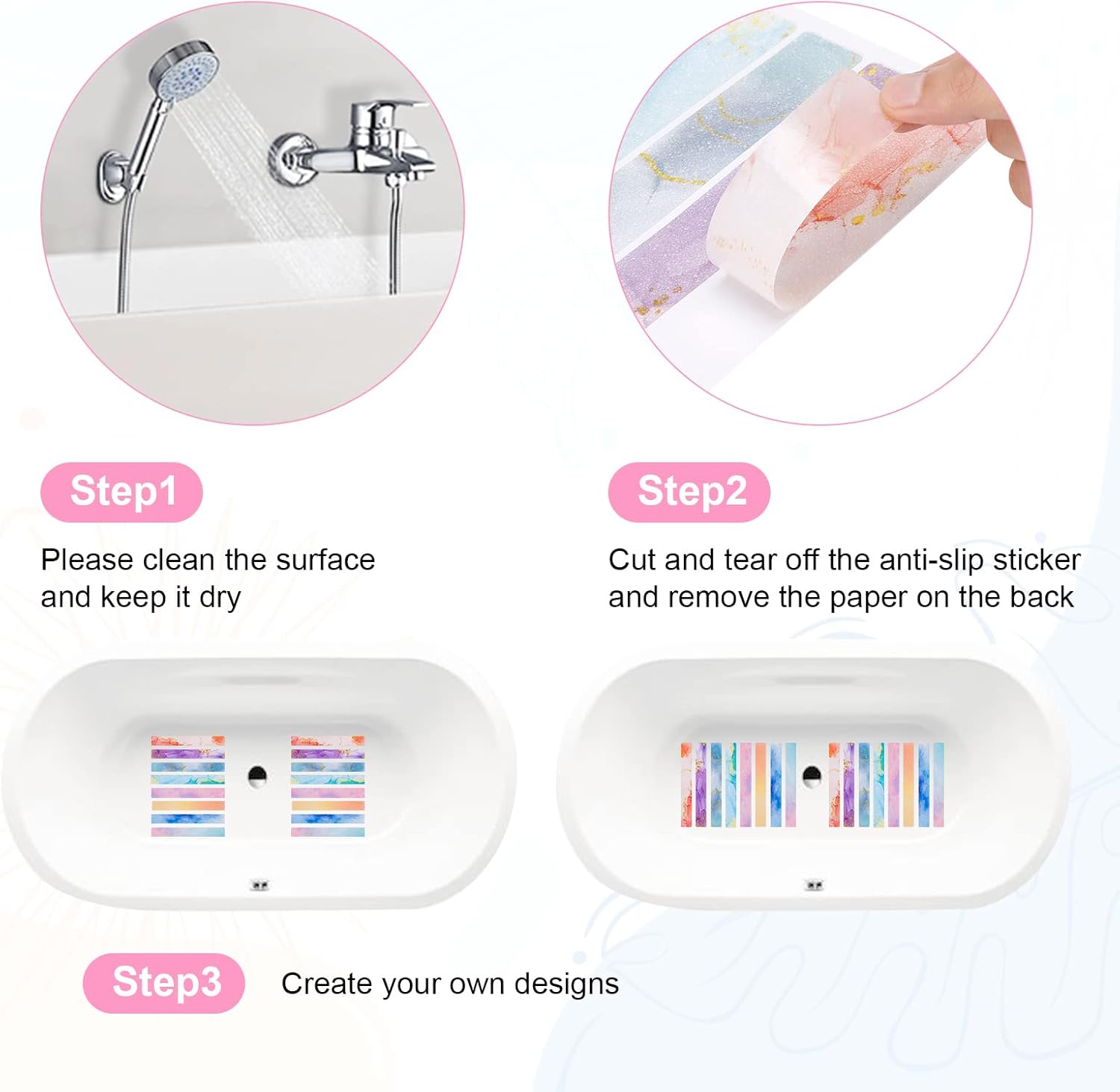 Non-Slip Bathtub Stickers 24 PCS for Safety