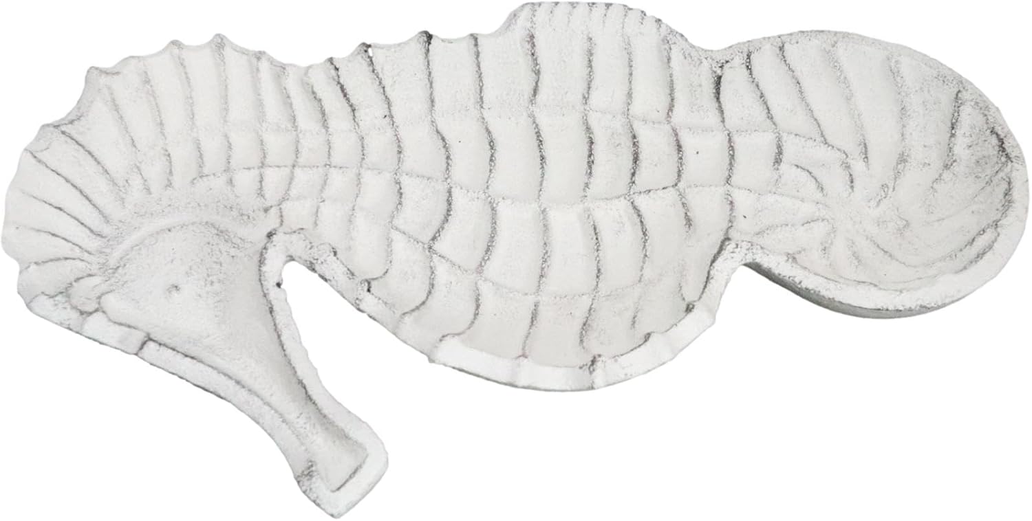 Ebros Gift Cast Iron Seahorse Soap Dish Tray 1