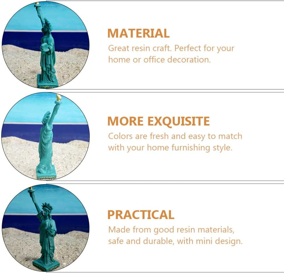 PRETYZOOM 12cm Statue of Liberty Resin Figurine