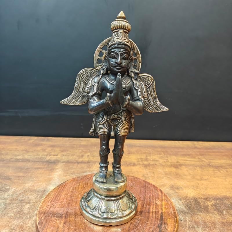 Statuestudio Standing Garuda Brass Idol 12 Inch