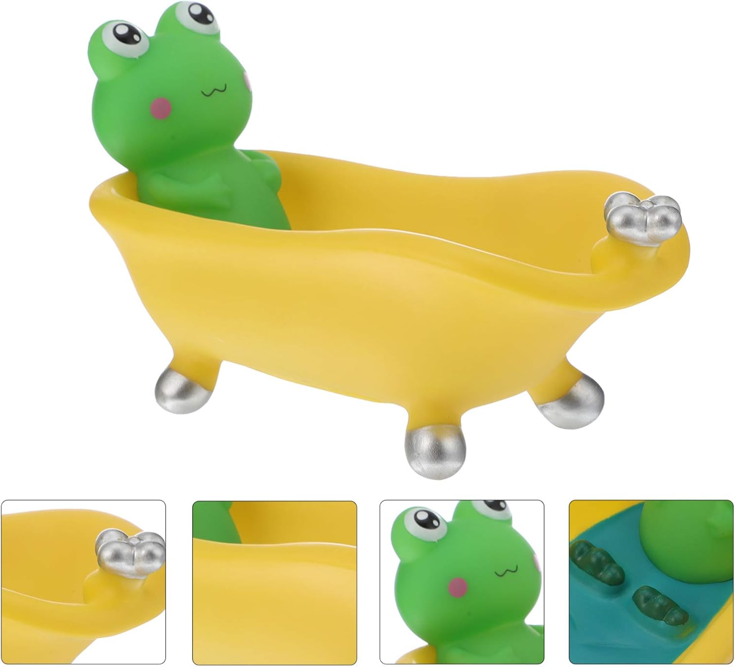 Anneome Cartoon Frog Soap Dish with Draining Tray