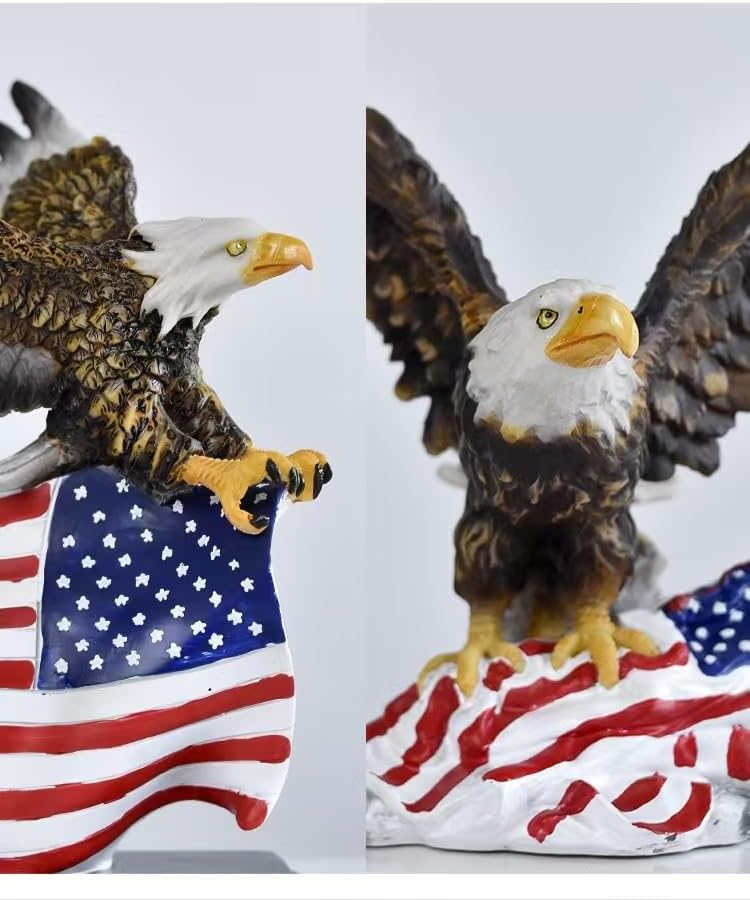 Rekeell American Eagle and Flag Decorative Statue
