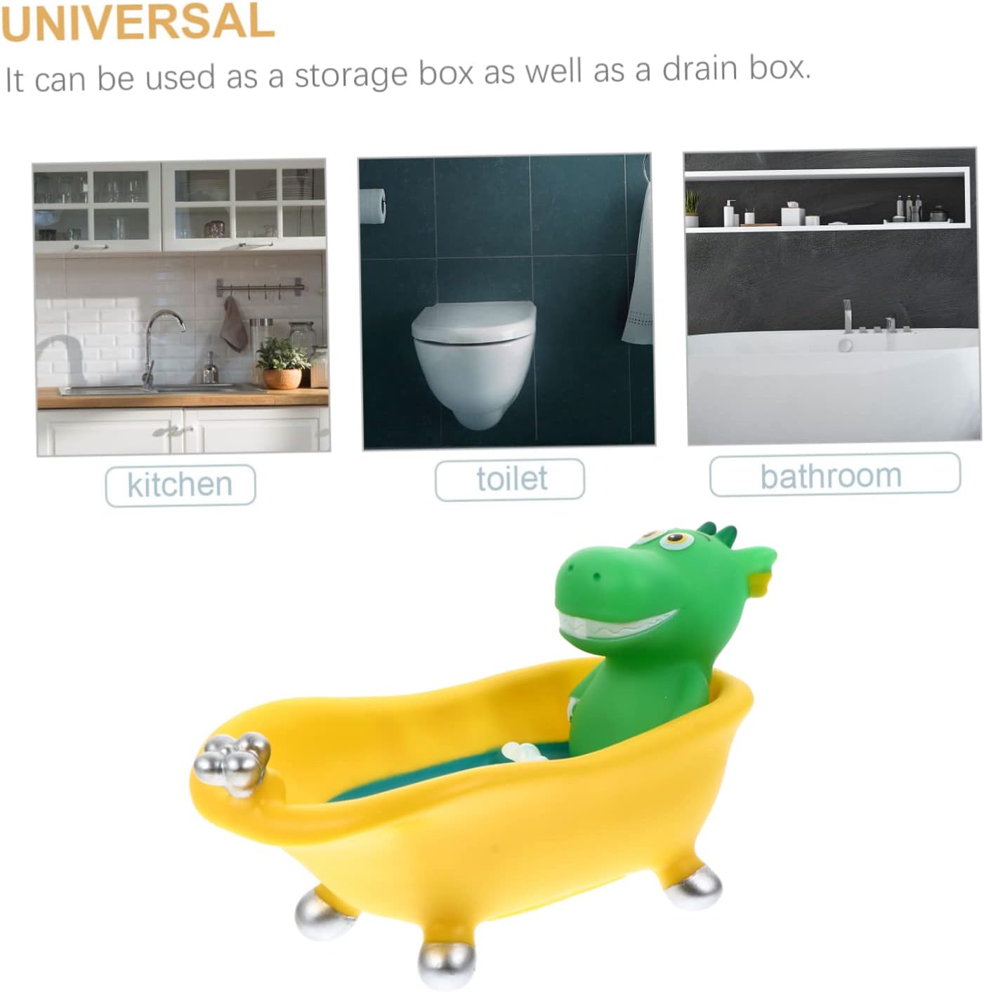 Dinosaur Soap Holder Sponge Drain Dish for Kitchen Sink 1