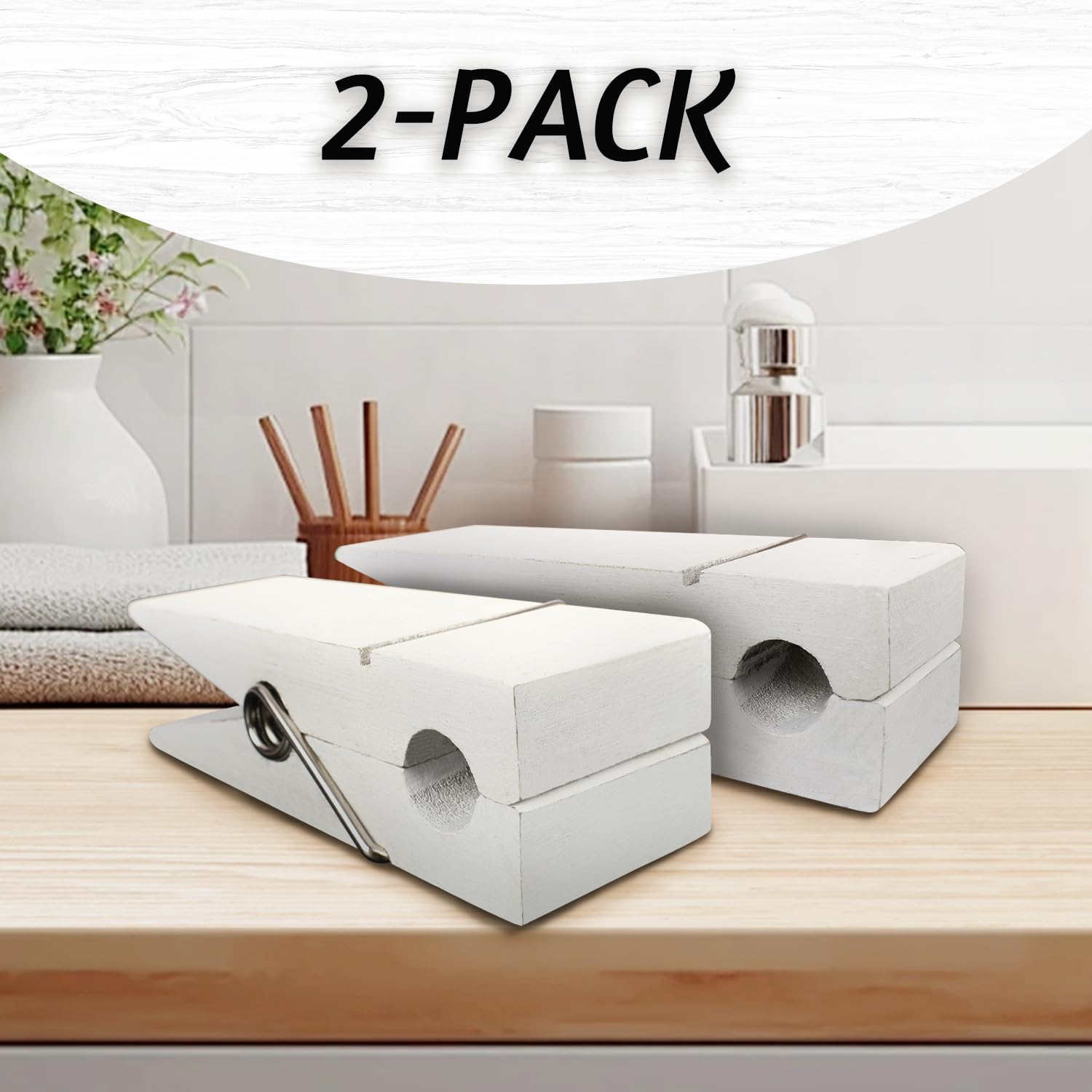 UVKDEENK 2 Pack Vintage Wooden Towel Hooks