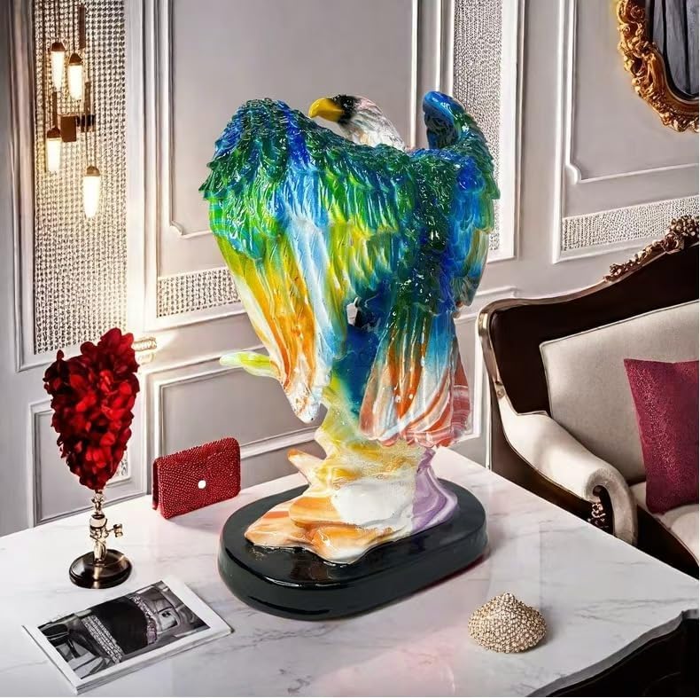 Rekeell Decorative Resin Eagle Statue Purple Blue 1