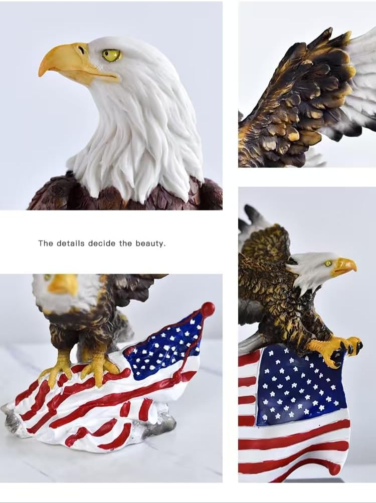 Rekeell American Eagle and Flag Decorative Statue