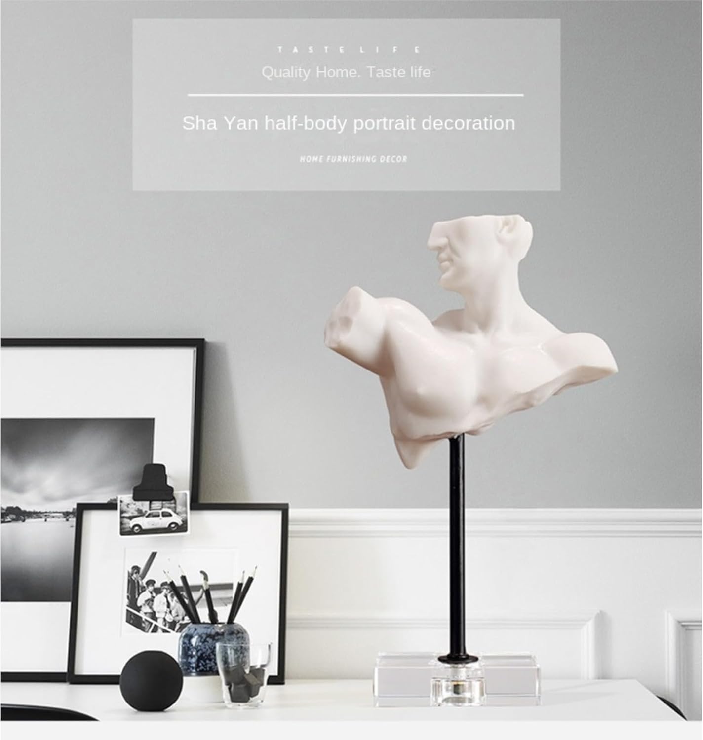 Classic Greek Resin Bust Statue for Home Decor