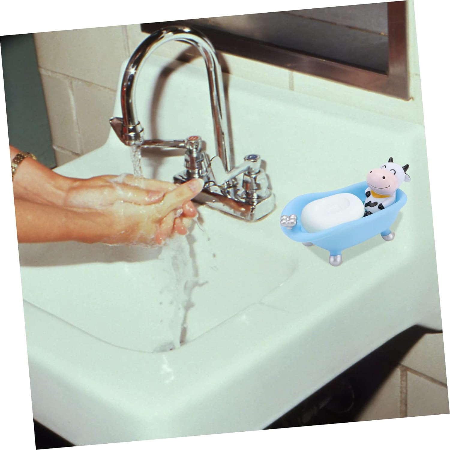 UTHCLO Cartoon Animal Bathtub Soap Holder Drainer Tray