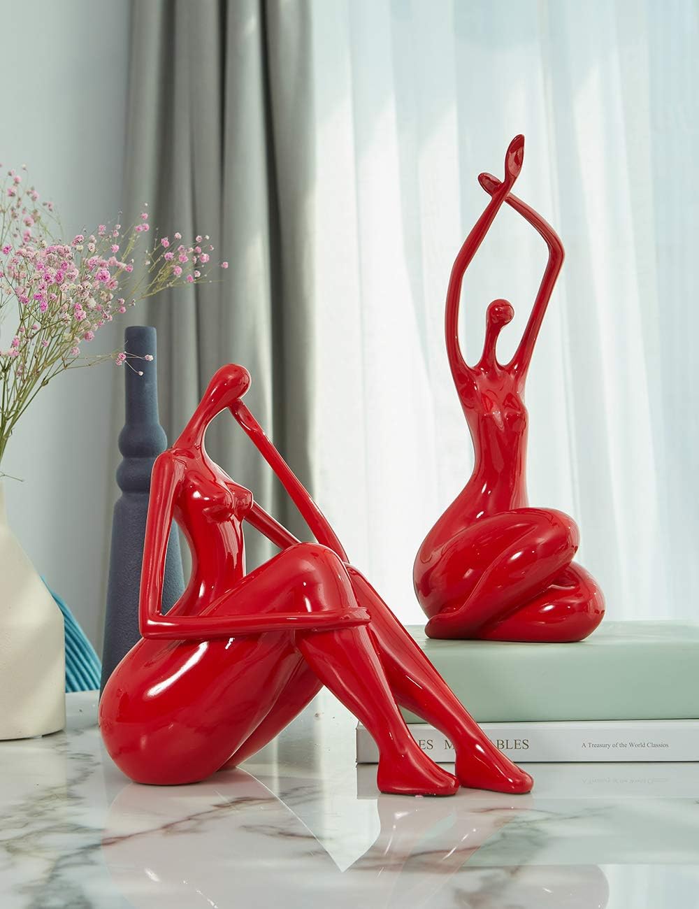 HAUCOZE 11 Inch Lady Sculpture Decor Modern Art Figurine 1