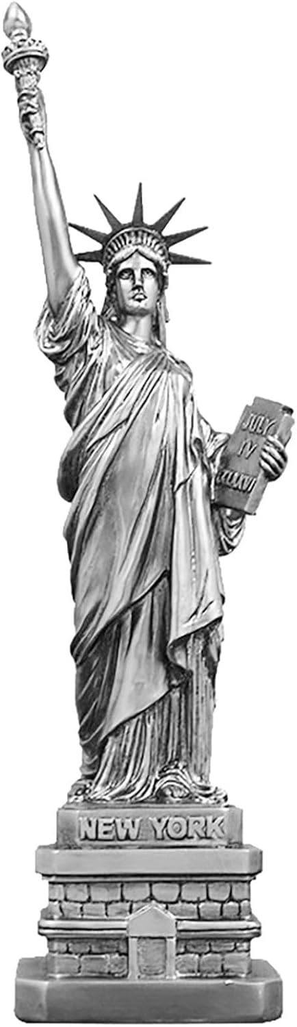 Elegant Statue of Freedom Women God Resin Ornament Silver 1