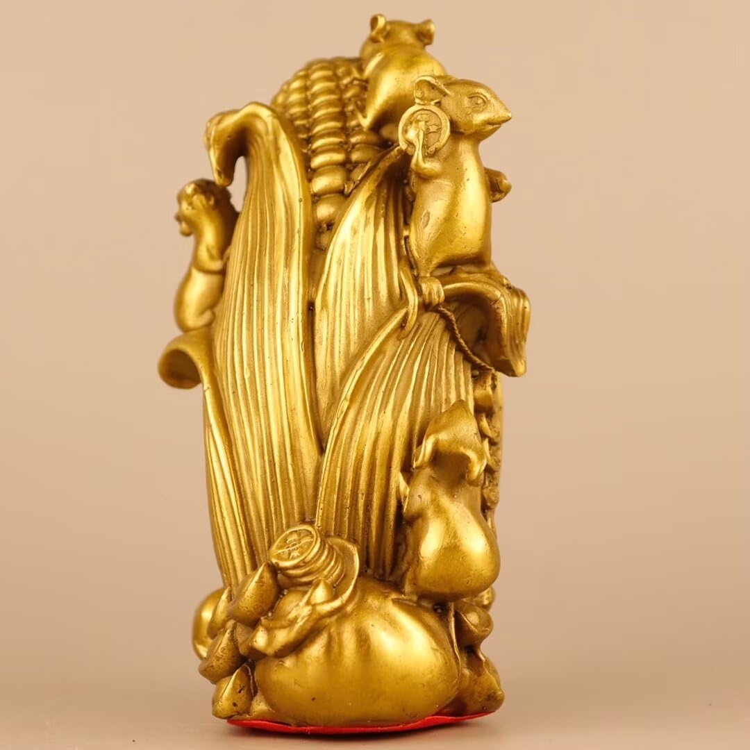 Chinese Brass Corn Feng Shui Decor Statue