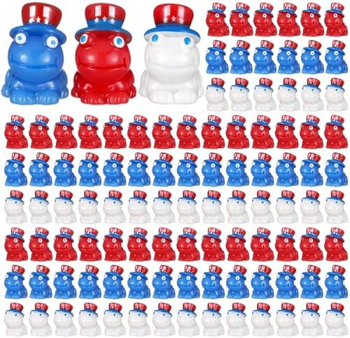 50 Pcs Mini Resin Frogs Patriotic Decor