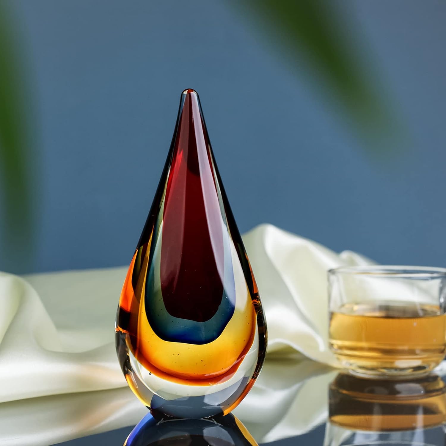 Yao Yuan Red Murano-Style Art Glass Statue