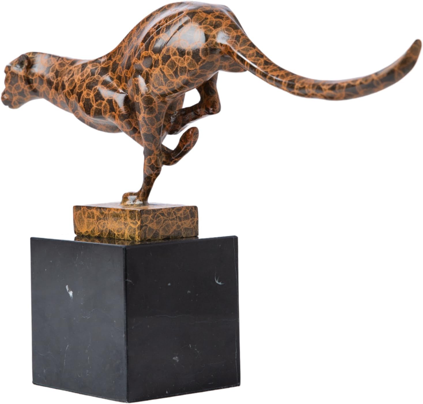 Bronze Cheetah Running Statue 126 Art Deco Sculpture