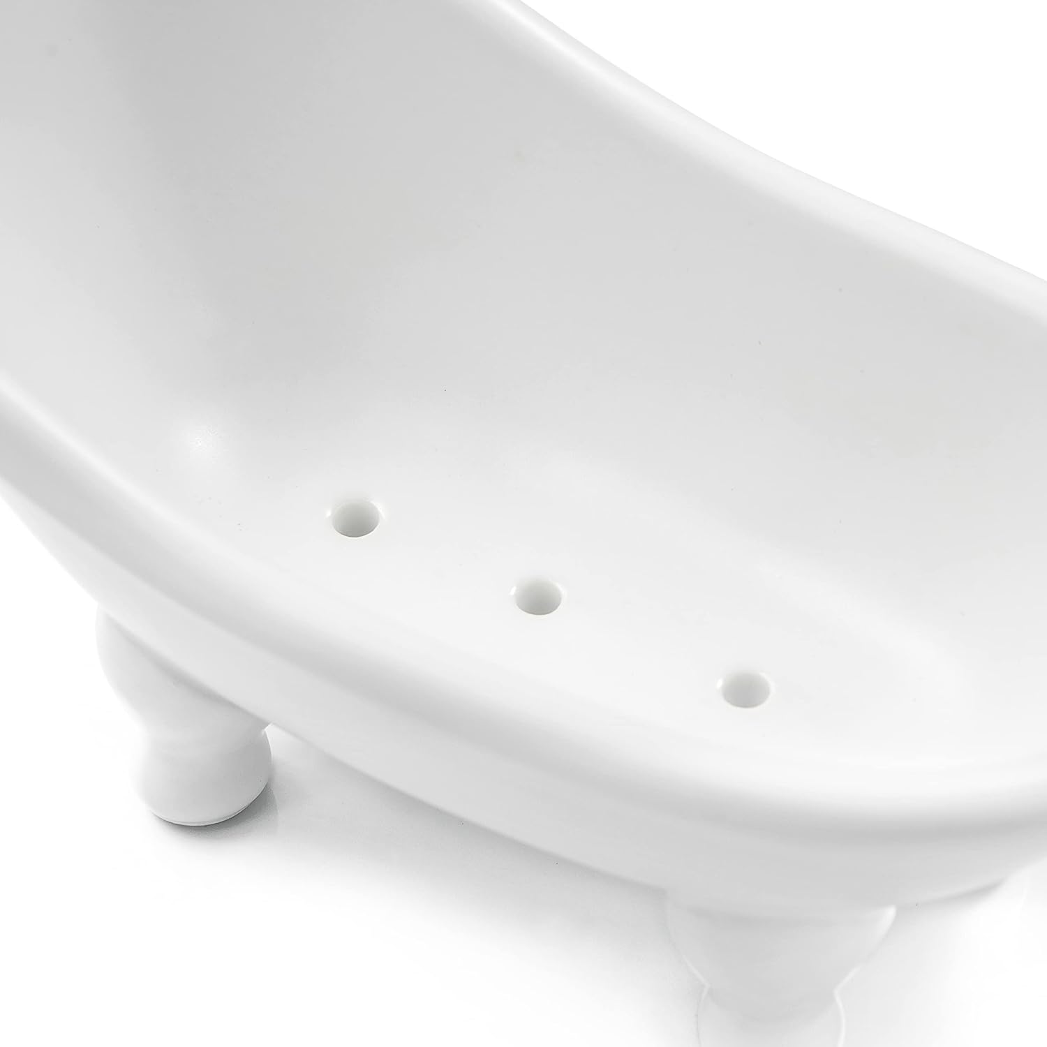 1piece White Ceramic Soap Dish with Drainage