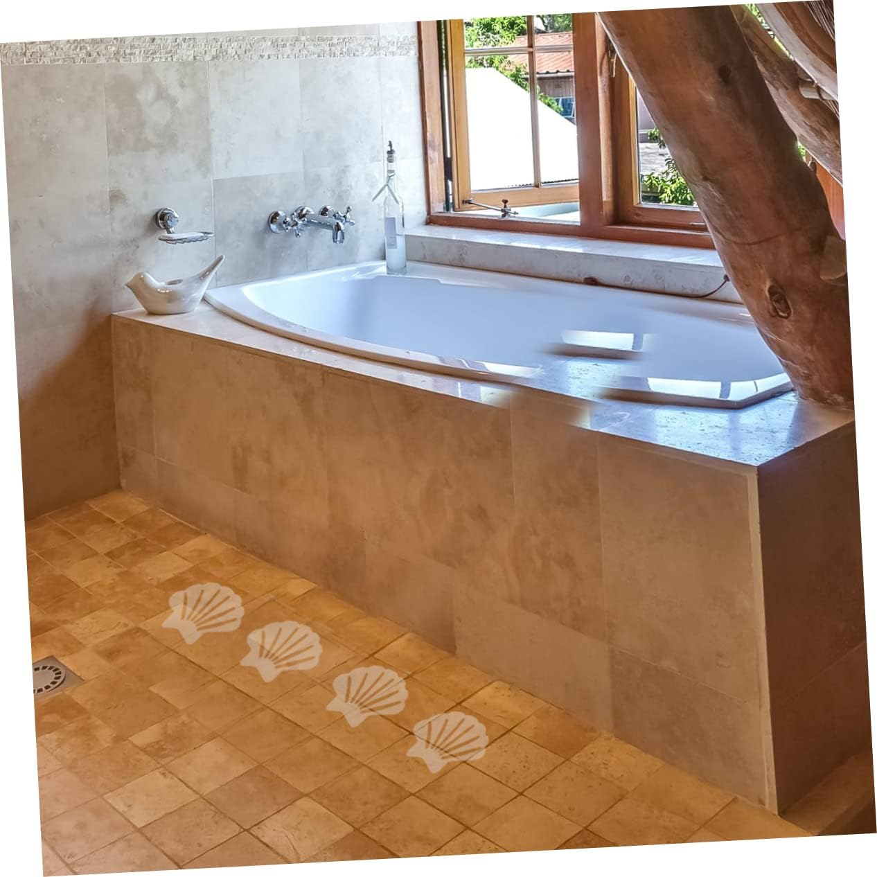 12Pcs Shell Shape Antislip Stickers for Bathroom