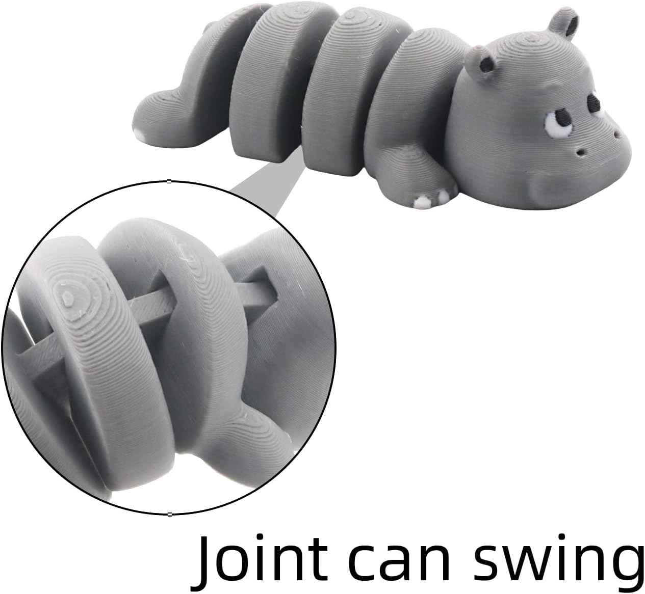EMM-MaMaLike 3D Printed Poseable Hippopotamus Statue