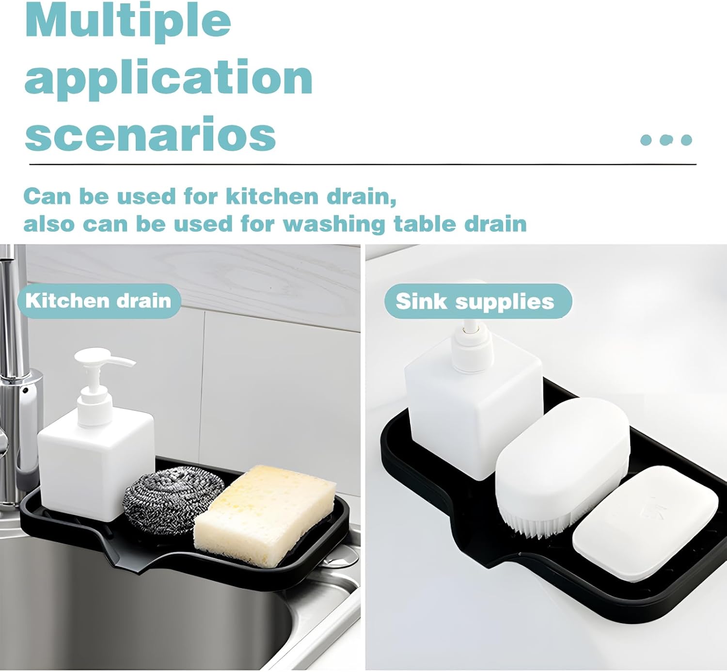 NIXNEHC Silicone Soap Dish with Drain and Non-Slip Grid