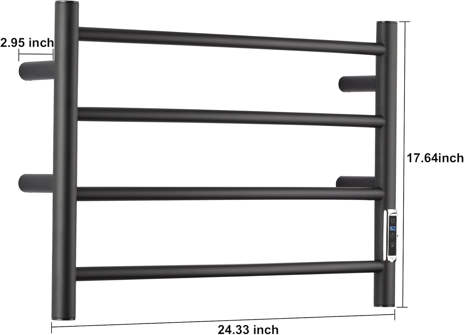 BLARALA Heated Towel Rack 4 Bar Stainless Steel with Timer Temperature Control