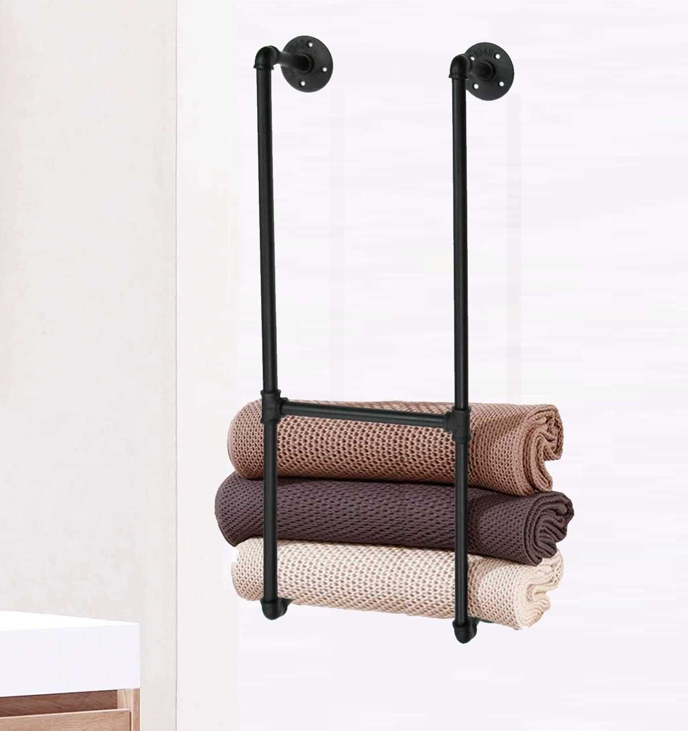 SERENITA Industrial Towel Rack with 7 Hooks