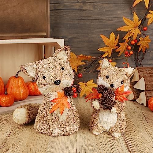 winemana Sisal Fox Fall Decor Set of 2
