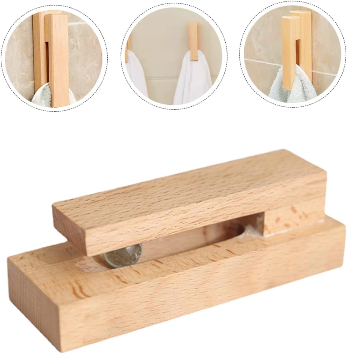 Parliky Solid Wood Bathroom Towel Rack Hook