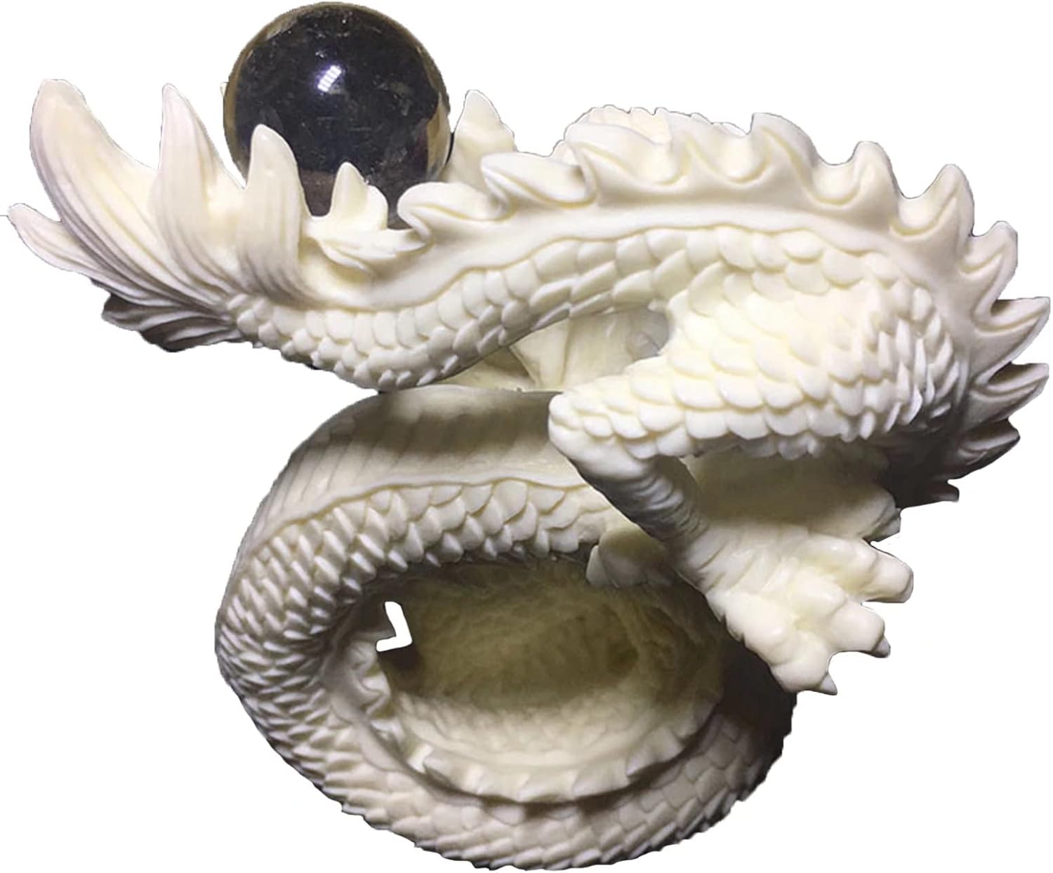 Chinese Feng Shui Dragon Statue Hand-Carved Home Office Decor