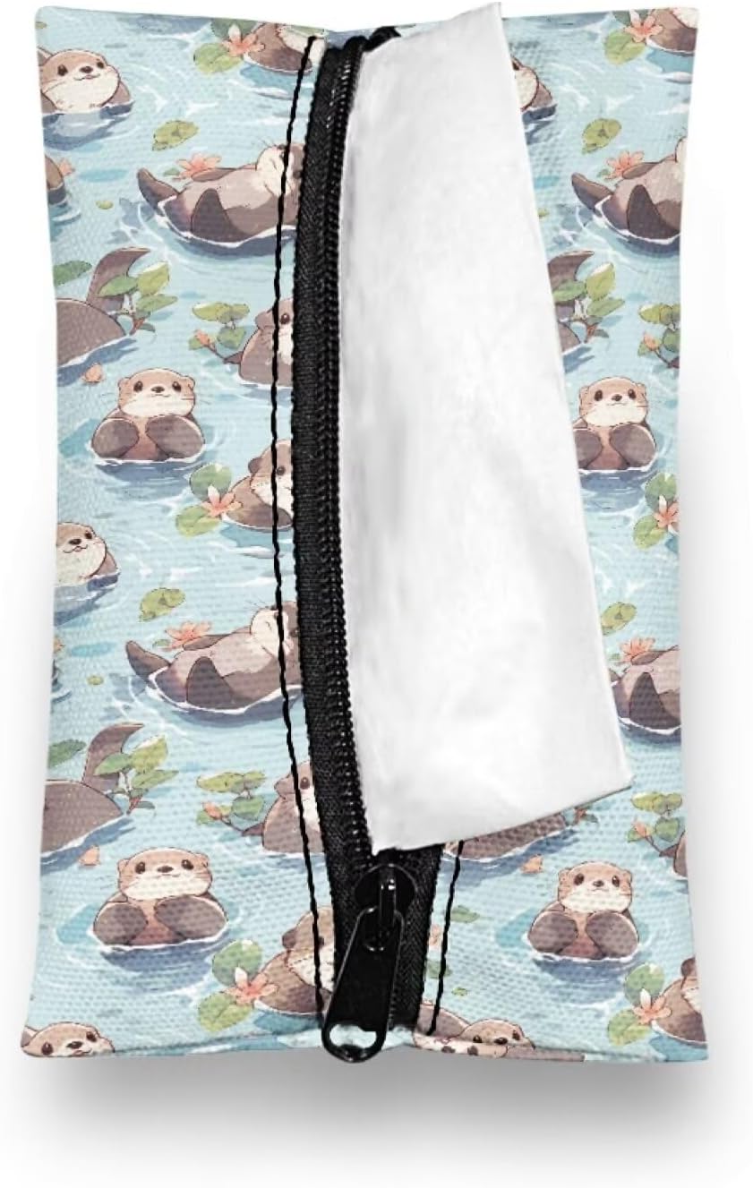 Binienty Cute Otter Purse Tissue Holder for Women Girls