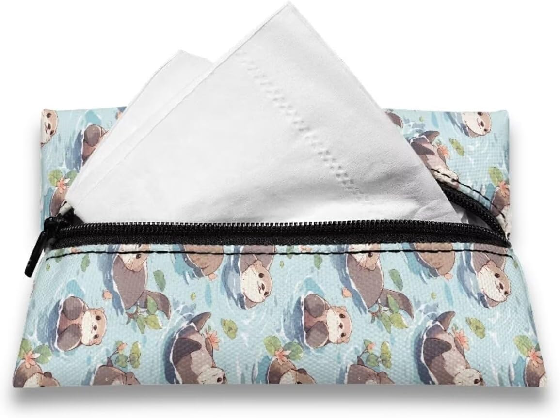 Binienty Cute Otter Purse Tissue Holder for Women Girls